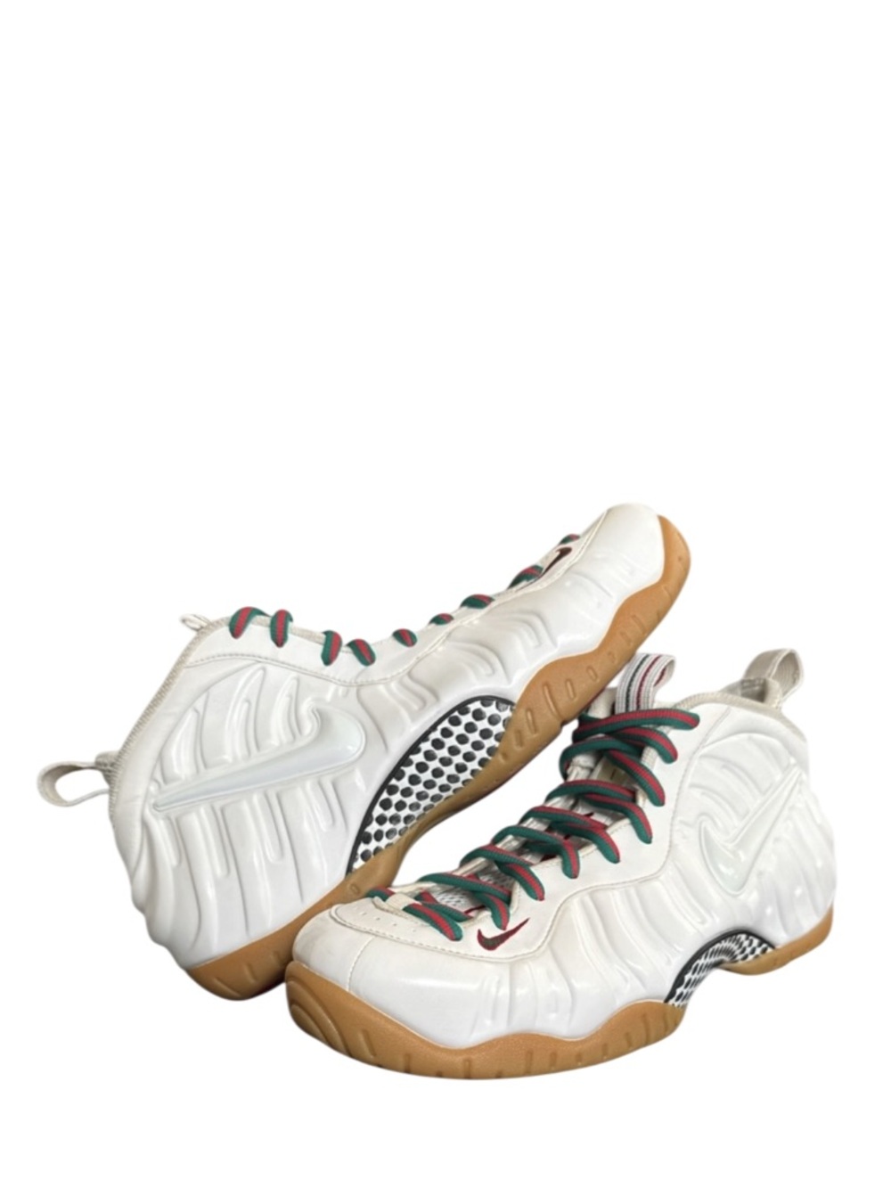 NIKE - AIR FOAMPOSITE PRO GREEN WHITE RED “GUCCI WHITE” SNEAKERS
